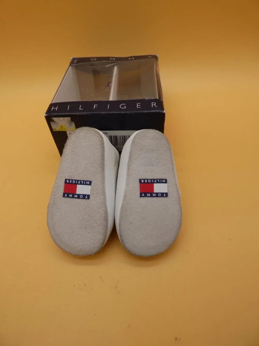 Vintage Tommy Hilfiger Baby Crib Shoes Size 1 Boxed Lightly Worn 6 Wks-3 Mos Y2K